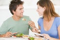 Young Couple Enjoying Meal Royalty Free Stock Photo