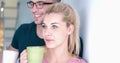 Young couple enjoying morning coffee Royalty Free Stock Photo