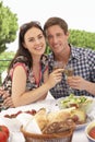 Young Couple Enjoying Outdoor Meal Together Royalty Free Stock Photo