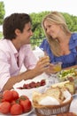 Young Couple Enjoying Outdoor Meal Together Royalty Free Stock Photo