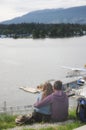 Young couple enjoying the view