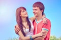 Young couple enjoyingoutdoors Royalty Free Stock Photo