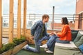 A young couple enjoys a quiet Royalty Free Stock Photo