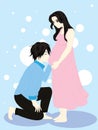 Young couple expecting baby standing together indoors Royalty Free Stock Photo