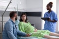 Young couple expecting child in hospital ward Royalty Free Stock Photo