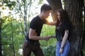 Young couple on the first date Royalty Free Stock Photo