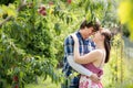 Young couple in garden