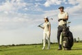 Young couple at golf court Royalty Free Stock Photo