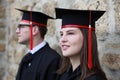 Young Couple in the Graduation Day Royalty Free Stock Photo