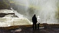 Young couple at Gullfoss Waterfall Royalty Free Stock Photo