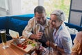 Young couple have romantic time in cafe Royalty Free Stock Photo