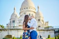 Young couple having a date on Montmartre, Paris, France Royalty Free Stock Photo