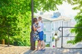 Young couple having a date on Montmartre, Paris, France Royalty Free Stock Photo