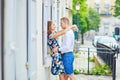 Young couple having a date on Montmartre, Paris, France Royalty Free Stock Photo