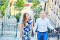 Young couple having a date on Montmartre, Paris, France Royalty Free Stock Photo