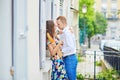 Young couple having a date on Montmartre, Paris, France Royalty Free Stock Photo