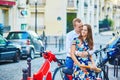 Young couple having a date on Montmartre, Paris, France Royalty Free Stock Photo