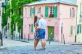 Young couple having a date on Montmartre, Paris, France Royalty Free Stock Photo