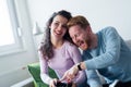 Young couple having fun playing video games Royalty Free Stock Photo