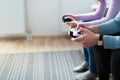 Young couple having fun playing video games Royalty Free Stock Photo