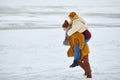 Young Couple Having Fun in Winter Royalty Free Stock Photo