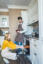 Young couple having a glass of wine Royalty Free Stock Photo