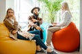 Young couple during the psychological counseling with psychologist Royalty Free Stock Photo