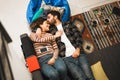 Young couple having tender moments during quarantine isolation - Happy people chilling at home - Domestic lifestyle and