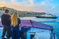 The couple at the helm, Valletta, Malta