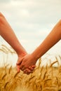 Young couple holding hands Royalty Free Stock Photo