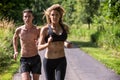 Young Couple Jogging Royalty Free Stock Photo
