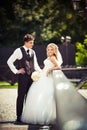 Young couple just married Royalty Free Stock Photo