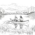 Young Couple Kayaking on Lake: A Memorable Travel Experience.