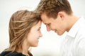 Young couple kissing on beach Royalty Free Stock Photo