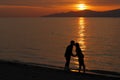 Young couple kissing on Jericho beach Royalty Free Stock Photo