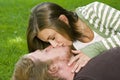 Young couple kissing in the Park Royalty Free Stock Photo