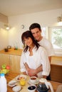 Young couple in the kitchen Royalty Free Stock Photo