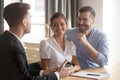 Young couple listening to real estate agent Royalty Free Stock Photo