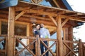 Young couple looking at distance from terrace Royalty Free Stock Photo