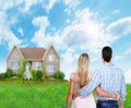 Young couple looking new home. Royalty Free Stock Photo