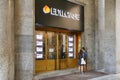 Young couple looking at real estate ads in the window of Edilcase agency in Turin, Italy Royalty Free Stock Photo