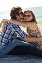 Young couple in love on beach Royalty Free Stock Photo