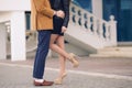 Young couple in love kissing outdoors in the summer. Royalty Free Stock Photo