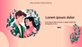 young couple in love man woman look at each other happy valentine day celebration relationship and romantic date concept Royalty Free Stock Photo