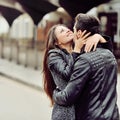 Young couple in love outdoor Royalty Free Stock Photo