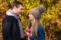 Young couple in love outdoor. Happy people in love Royalty Free Stock Photo