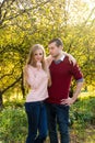 Young couple in love outdoor. Happy people in love Royalty Free Stock Photo