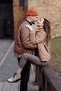 Young couple in love outdoor.Stunning sensual outdoor portrait of young stylish fashion couple posing in summer Royalty Free Stock Photo