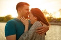 Young couple in love outdoor Royalty Free Stock Photo