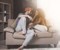 Young couple in love is resting at home Royalty Free Stock Photo
